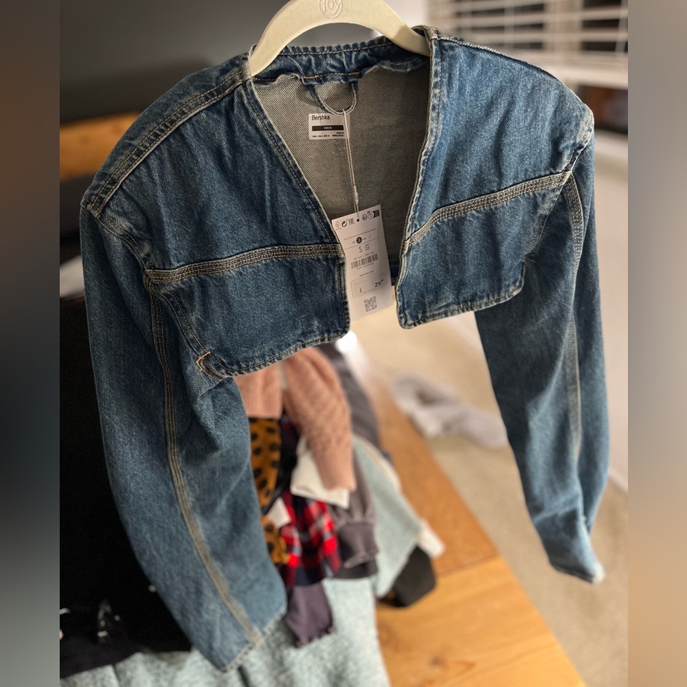 Denim Cropped Shrug by Bershka (London).